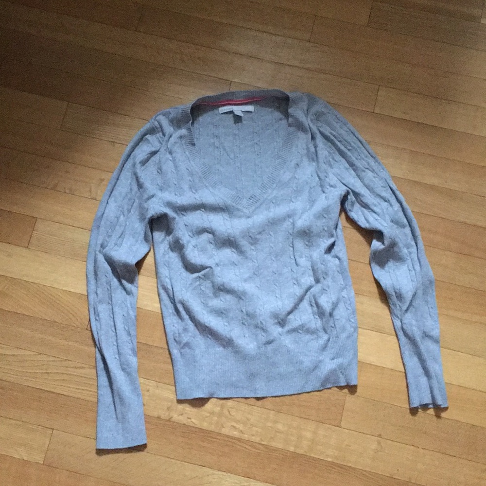 Gray V-neck Sweater